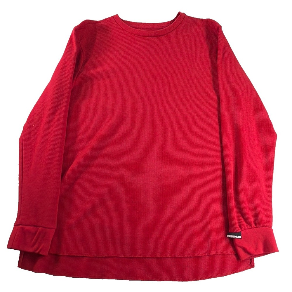Ecko Unltd Thermal Waffle Knit Shirt Mens 3XL Red Long Sleeve Y2K Streetwear